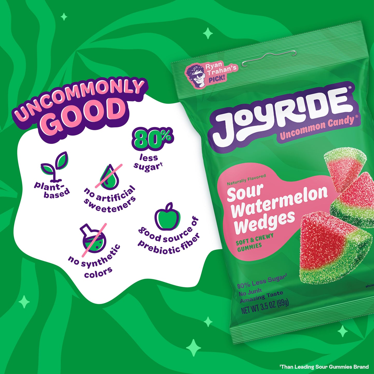 JOYRIDE Fan Favorite Variety 6 Pack - Blue Raspberry Strips, Cherry Berry Ropes, Watermelon Wedges, Low Calorie Gummy Candy, Low Sugar, Dye Free (6