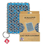 Knapp Made Combo Chainmail Cast Iron Scrubber with Silicone Core - Heavy Duty Rings and Fine Chainmail Rings -Premium Cleaner -Perfect for Cast Iron
