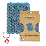 Knapp Made Combo Chainmail Cast Iron Scrubber with Silicone Core - Heavy Duty Rings and Fine Chainmail Rings -Premium Cleaner -Perfect for Cast Iron