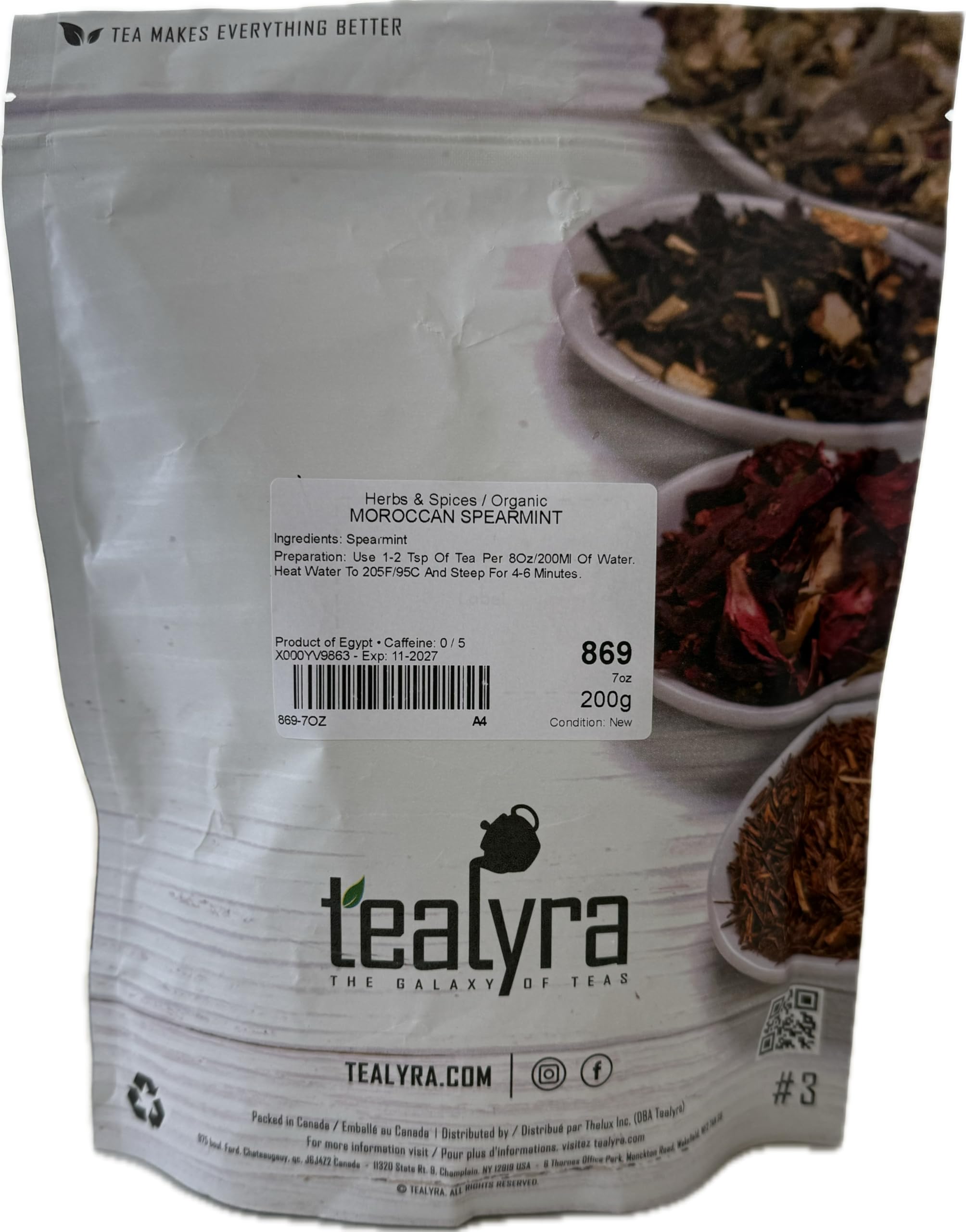Tealyra - Pure Spearmint Leaves - African Moroccan Mint Herbal Loose Leaf - Relaxing - Digestive - Caffeine-Free - 200g (7-ounce)