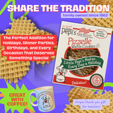 Little Pepi's Anise Pizzelles - Traditional Italian Waffle Cookies, Light & Crispy, Made with Farm Fresh Eggs, Authentic Italian Pizzelle Cookies