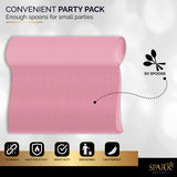 SparkSettings Disposable Plastic Cutlery - Heavy Duty Silverware, Ideal for Hot & Cold Food - 50 Pack (Pink)