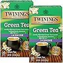 Twinings Green Tea With Jasmine, Individually Wrapped Bags, Fragrant Floral Scent, Caffeinated, 20 Count, (Pack of 2)