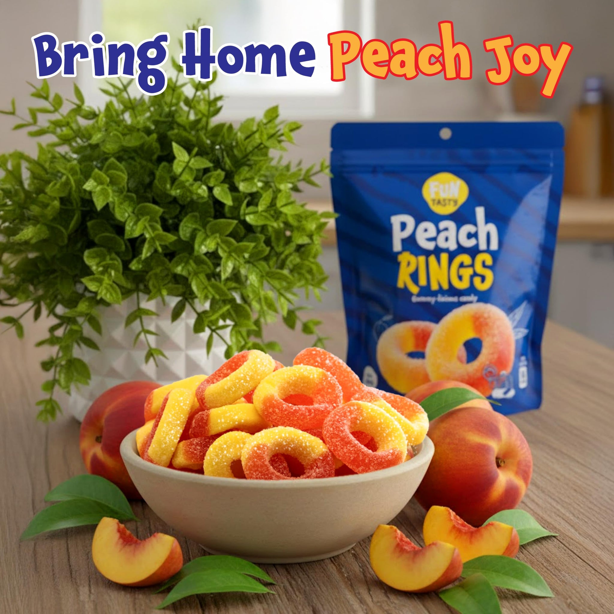 Peach Rings - 11 Ounce Pack - Gummy Candies - Sugar Coated Sweet & Sour Candy - Peach Gummies for Snacking, Sharing, Office Jars & Gift Baskets - Soft