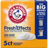 ARM & HAMMER Fresh Effects Odor Neutralizing Baking Soda Pouches, Long-Lasting Fragrance-Free Odor Absorber for Shoes, Cars, Home & Small Spaces, 5
