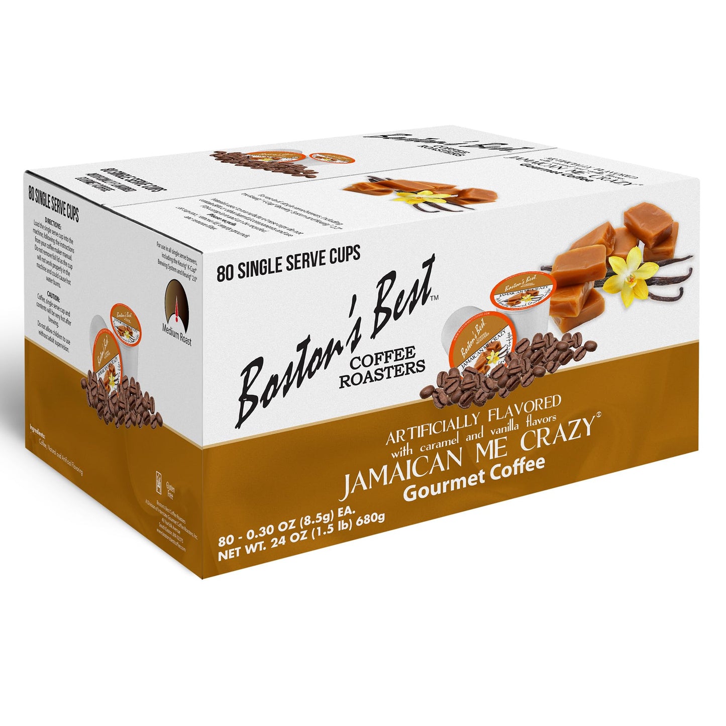 Boston’s Best - Jamaican Me Crazy Flavored Delicious Gourmet Coffee, 1 Count (80 Single Serve Cups)