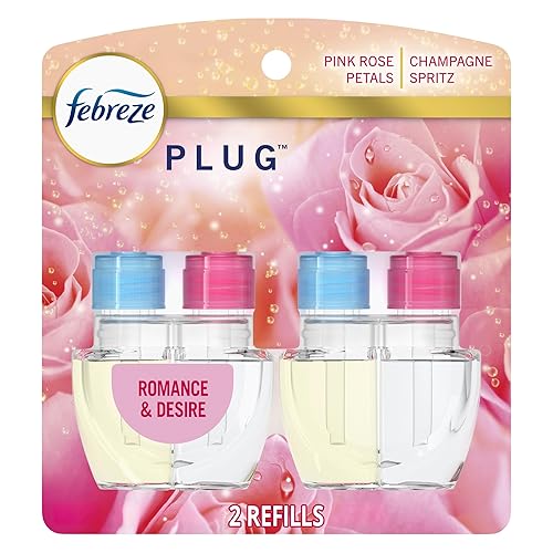 Febreze Plug In Air Freshener, Odor-Fighting Scented Oil Refill, Air Fresheners for Home and Bathroom and Kitchen, Long Lasting for Strong Odors