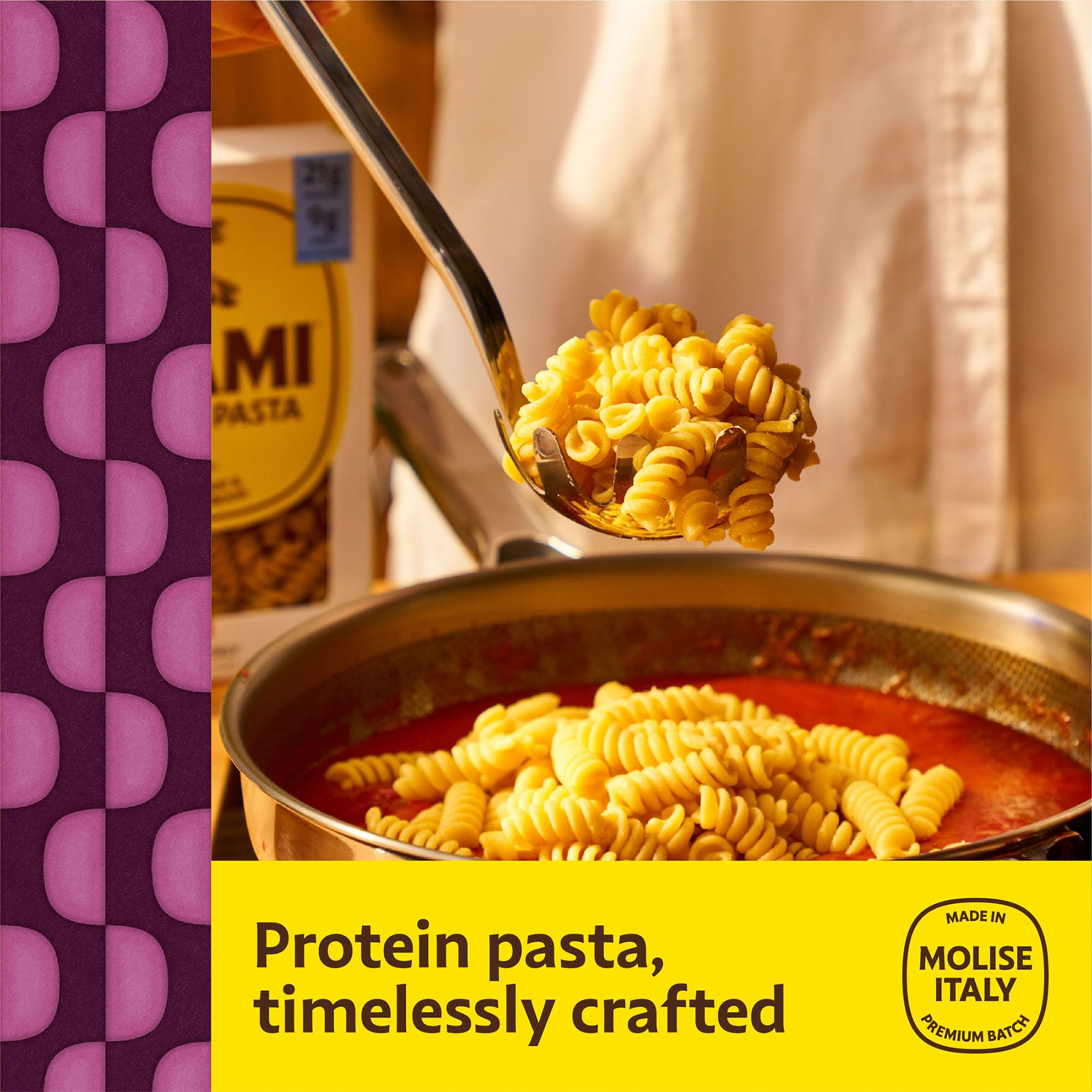 Brami Fusilli Italian Protein Pasta, Low Carb, High Fiber, Non-GMO, Keto, Made in Italy, Semolina Pasta, Fortified with Healthy Lupini Beans, 12oz