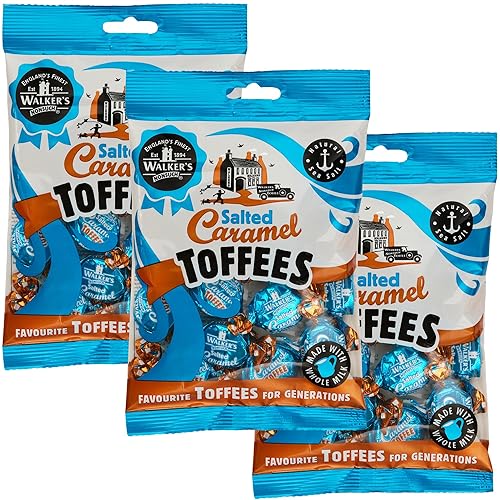 Walkers' Nonsuch Salted Caramel Toffees | with Butter & Whole Milk | Imported from the UK | Traditional British Candy | Individually Twist Wrapped