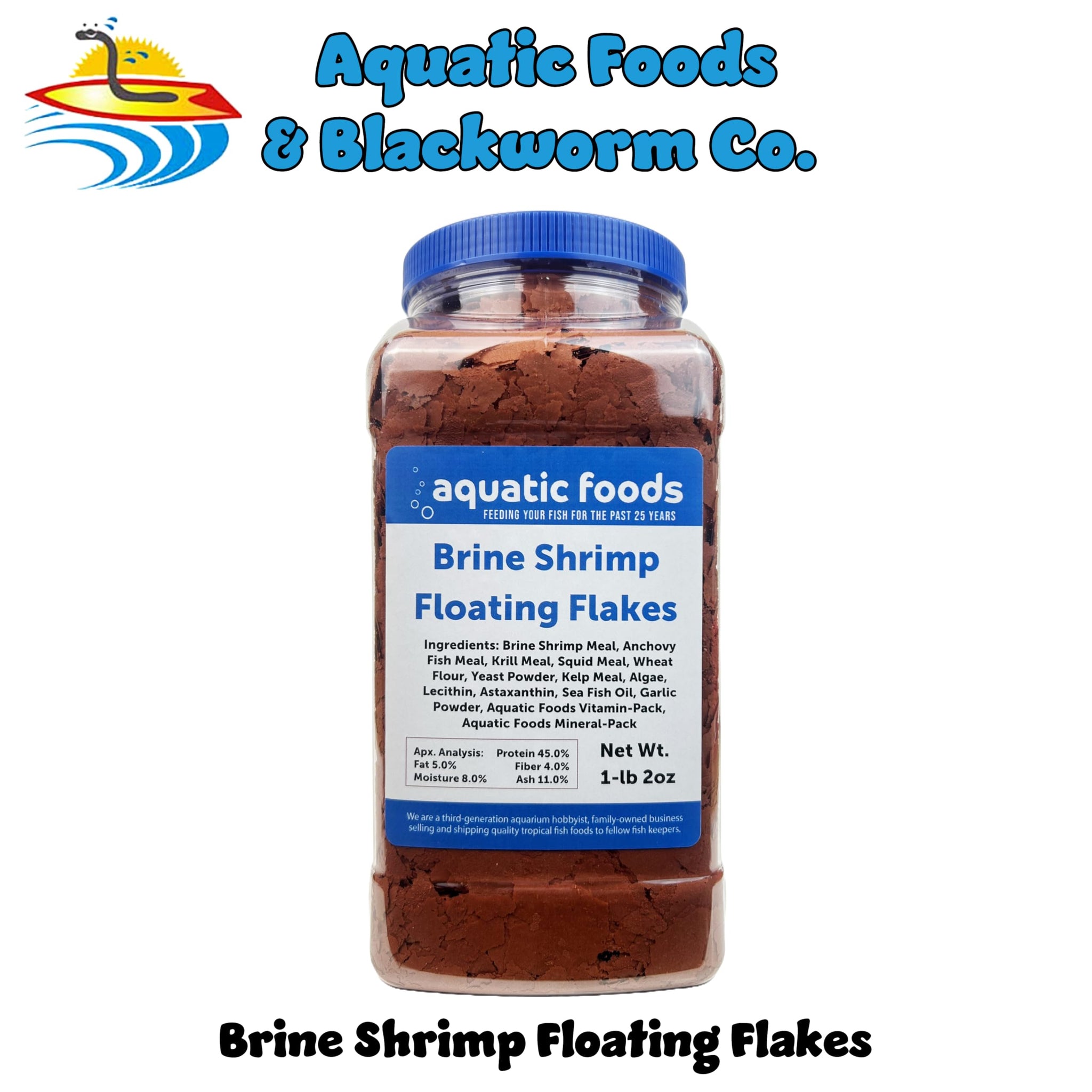 Aquatic Foods Inc. Brine Shrimp Flakes for All Freshwater Fish, All Marines, Tangs, Butterflies, Angelfish, Anthias, Clown Fish Also Pellet Mix, Wafer
