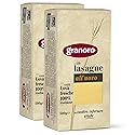Granoro Egg Lasagne Oven Ready Pasta Sheets #120 - Authentic Italian Durum Wheat Semolina & Eggs pasta for Baking, 17.6oz Bags (Pack of 2)