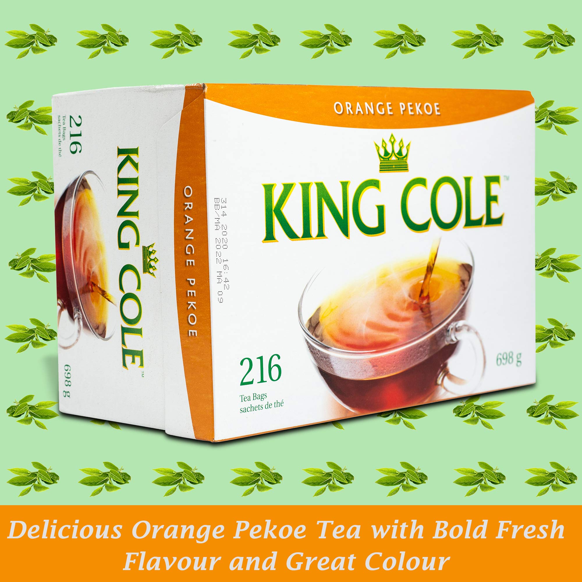 King Cole Orange Pekoe Tea Bags (216 Count), Premium Quality Orange Pekoe Tea Loose Leaf Tea Bags - 216 Orange Pekoe Tea Box