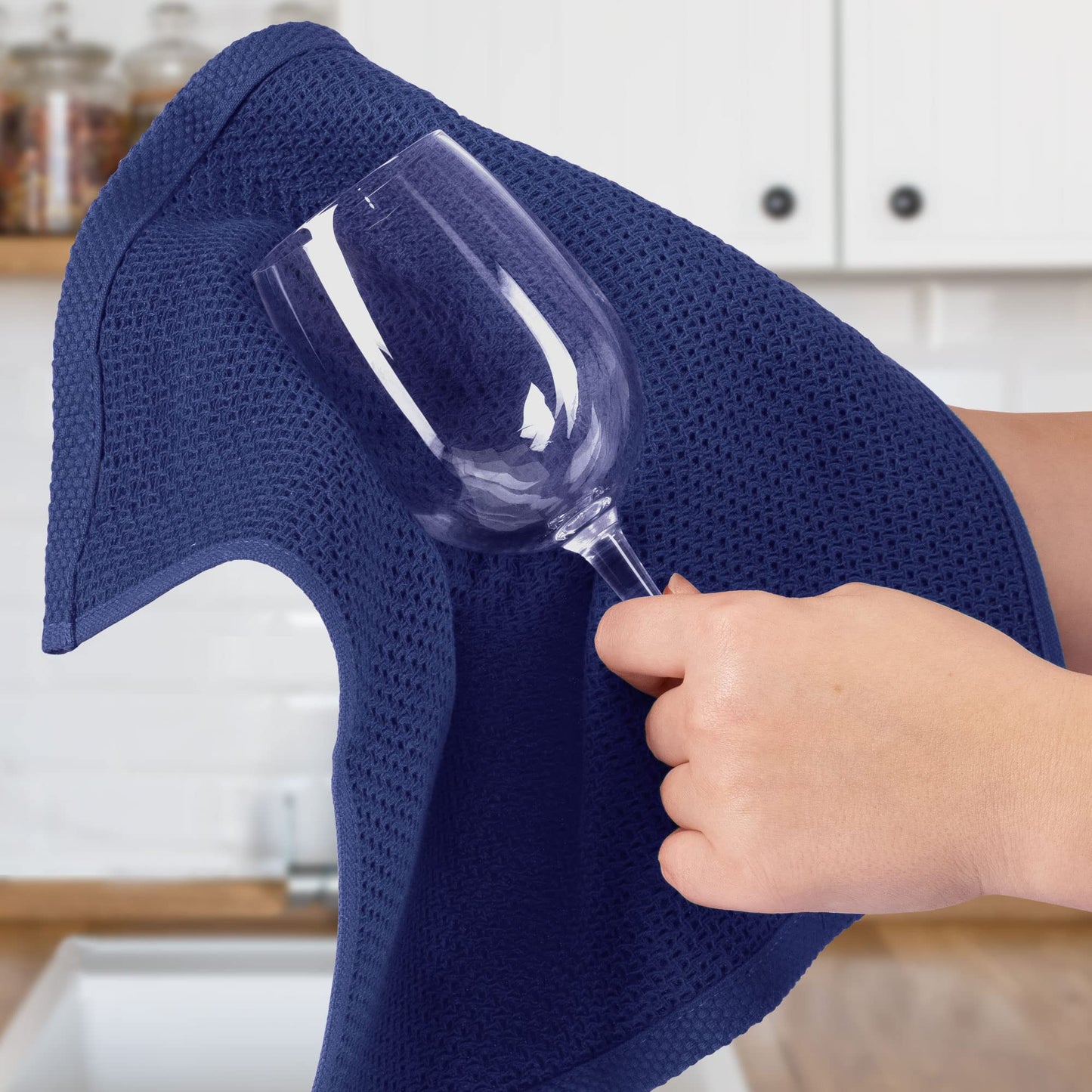 Zulay Kitchen Towels 6 Pack 100% Cotton Waffle Weave - 12x12” Super Absorbent Dish Towels for Kitchen - Reusable Kitchen Towels for Washing Dishes