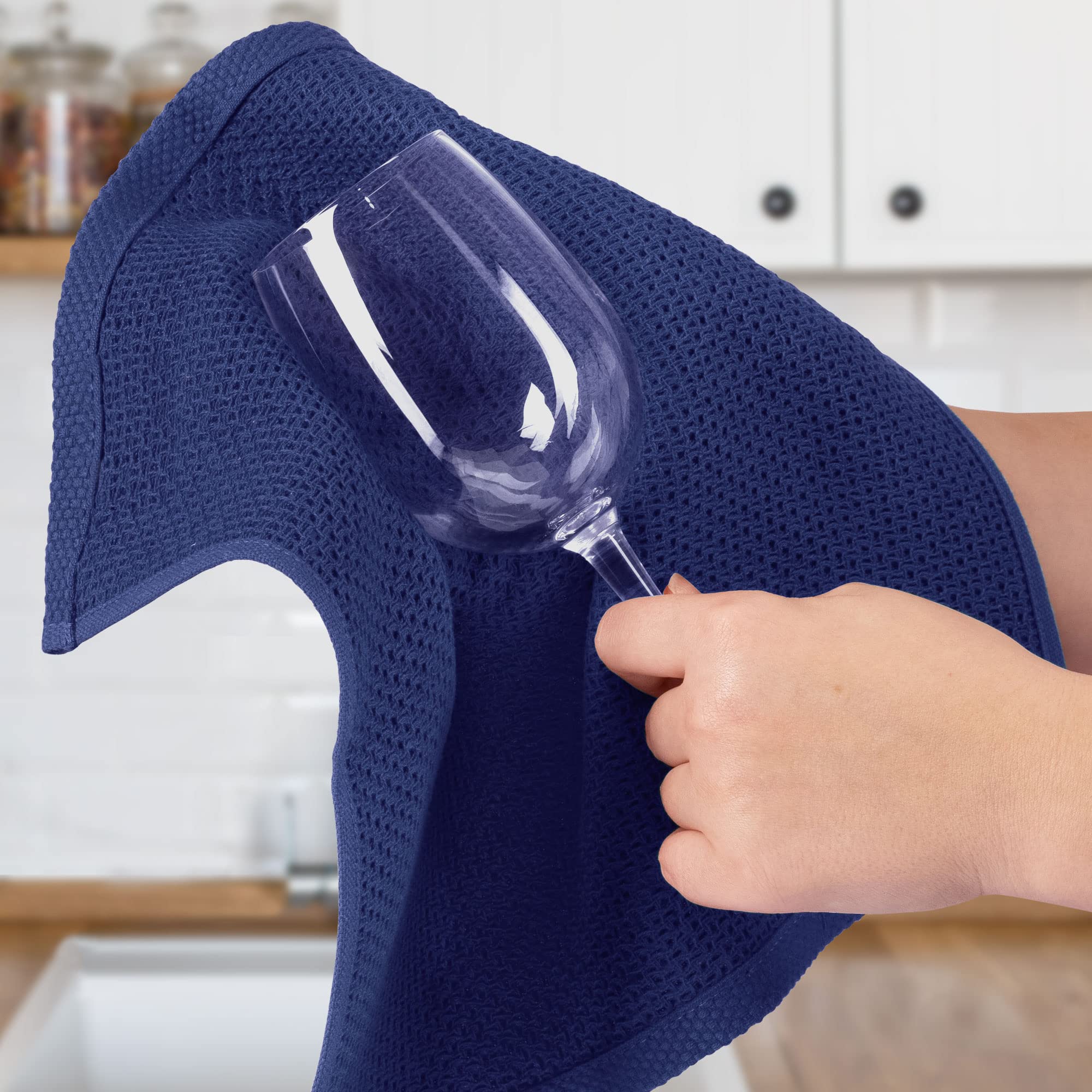Zulay Kitchen Towels 6 Pack 100% Cotton Waffle Weave - 12x12” Super Absorbent Dish Towels for Kitchen - Reusable Kitchen Towels for Washing Dishes