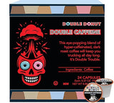 Double Donut Coffee High Caffeine Coffee Pods, Extra Strong Double Caffeine Coffee Cups for Keurig K Cup Brewer Machines Single Serve Dark Roast