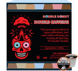 Double Donut Coffee High Caffeine Coffee Pods, Extra Strong Double Caffeine Coffee Cups for Keurig K Cup Brewer Machines Single Serve Dark Roast