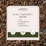 Starwest Botanicals Cascara Sagrada Bark - Dried Herb for Tea & Natural Herbal Blends, Pure Rhamnus Purshiana, Wildcrafted, Cut & Sifted, Certified