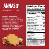 Annas Thins - Ginger Pepparkakor - 5.25 Ounce (Pack of 12) non GMO + Vegan
