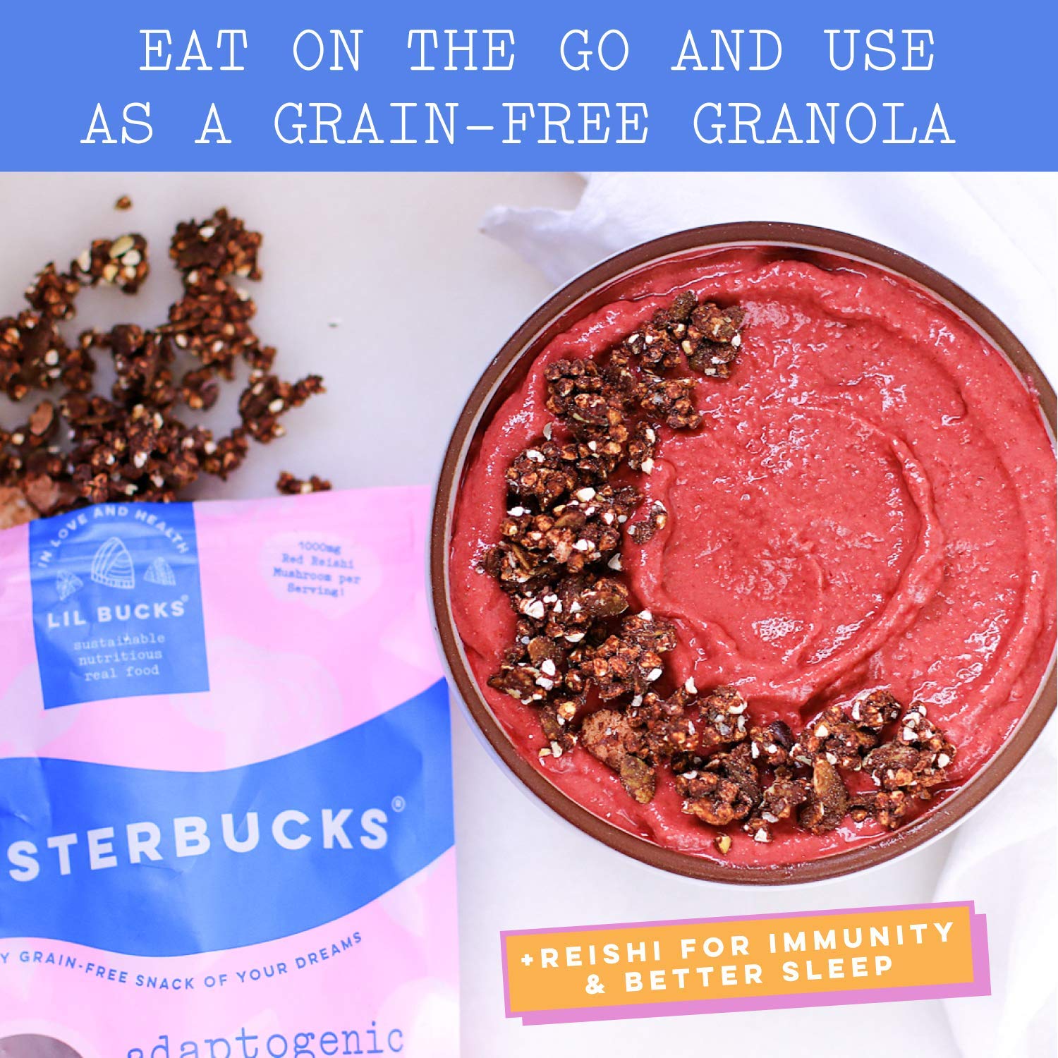 Clusterbucks Superfood Clusters - Grain-Free, Keto-Friendly Granola with Regeneratively Grown Sprouted Buckwheat- Gluten-Free, Low-Carb, Organic