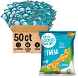 The Good Bean Crispy Favas - Sea Salt - (50 Pack) 1 oz Bag - Fava Beans - Vegan Snack with Good Source of Plant Protein and Fiber