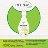 Excelsior HE Washing Machine Cleaner and Deodorizer, Removes Odors & Residues for 20 Cleanings of High Efficiency Washers, Lemon Scent, 1 Liter Bottle