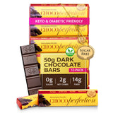 ChocoPerfection Sugar Free Dark Chocolate Bars - European Style Chocolate Keto Friendly, Gluten Free Vegan, Fiber Rich Low Carb Chocolate Snack Bars