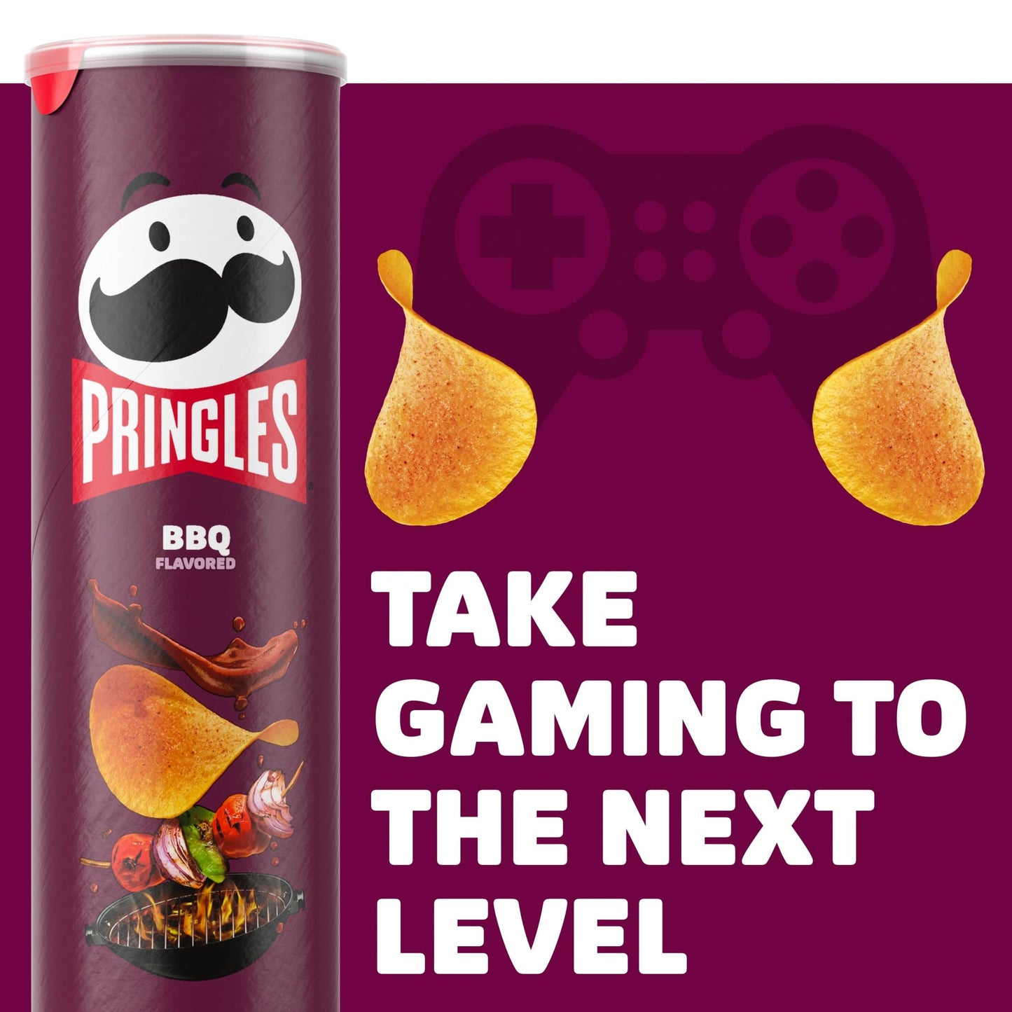 Pringles Potato Crisps Chips, Lunch Snacks, On-The-Go Snacks, BBQ, 5.5oz Can (1 Can)