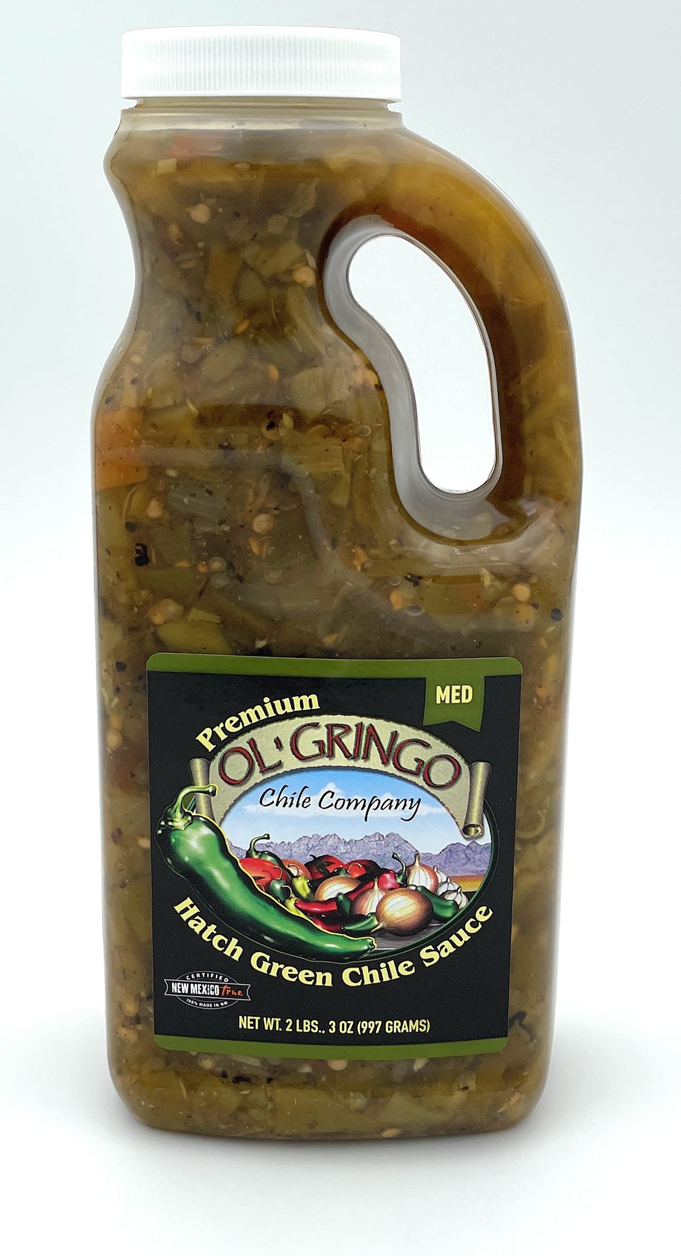 Ol' Gringo Chile Company Premium Hatch Green Chile Sauce Medium 35 Ounce Bottle