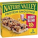 Nature Valley Protein Smoothie Chewy Snack Bars, Berry Blend Protein Bars, 5 Bars, 7.1 oz