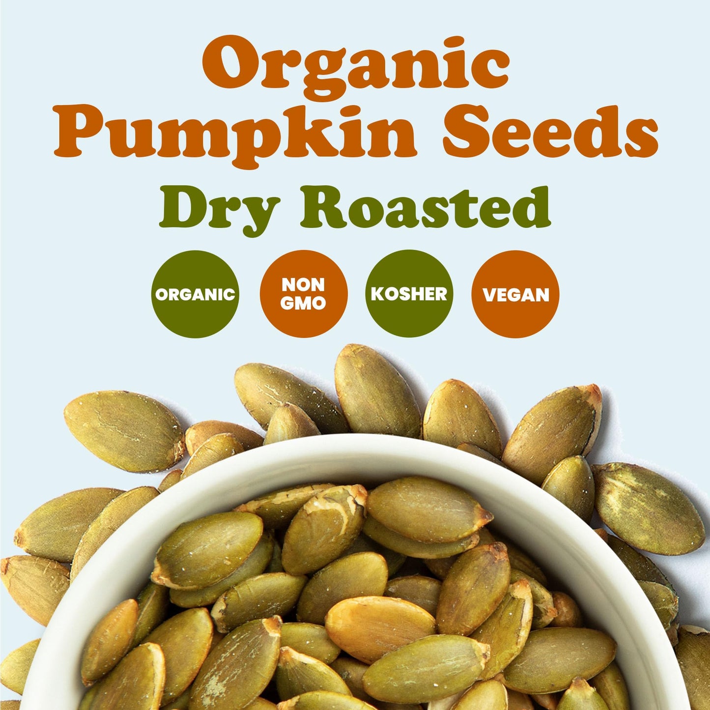 Food to Live Organic Dry Roasted Pumpkin Seed Kernels, 1 Pound - Non-GMO, Unsalted, Oven Roasted Whole Pepitas, No Oil Added, Shelled, Vegan, Kosher