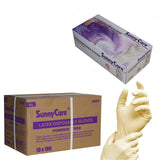 SunnyCare Latex Disposable Gloves Powder-Free, Box of 100, Total of 10 Boxes, X-Large (1000 Count)