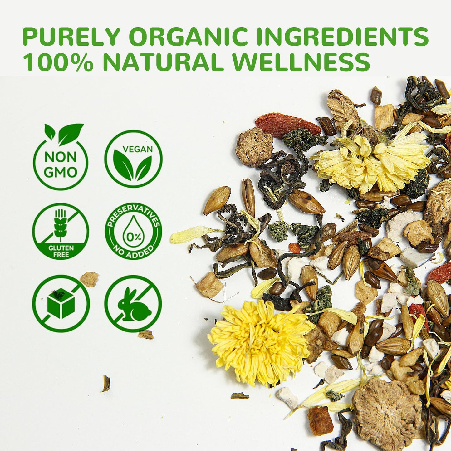 Chicory and Gardenia Tea, Burdock Root Tea - Thoughtful Gift for Parents & Seniors, 10-Ingredient Botanical Blend with Dandelion & Goji, Caffeine-Free