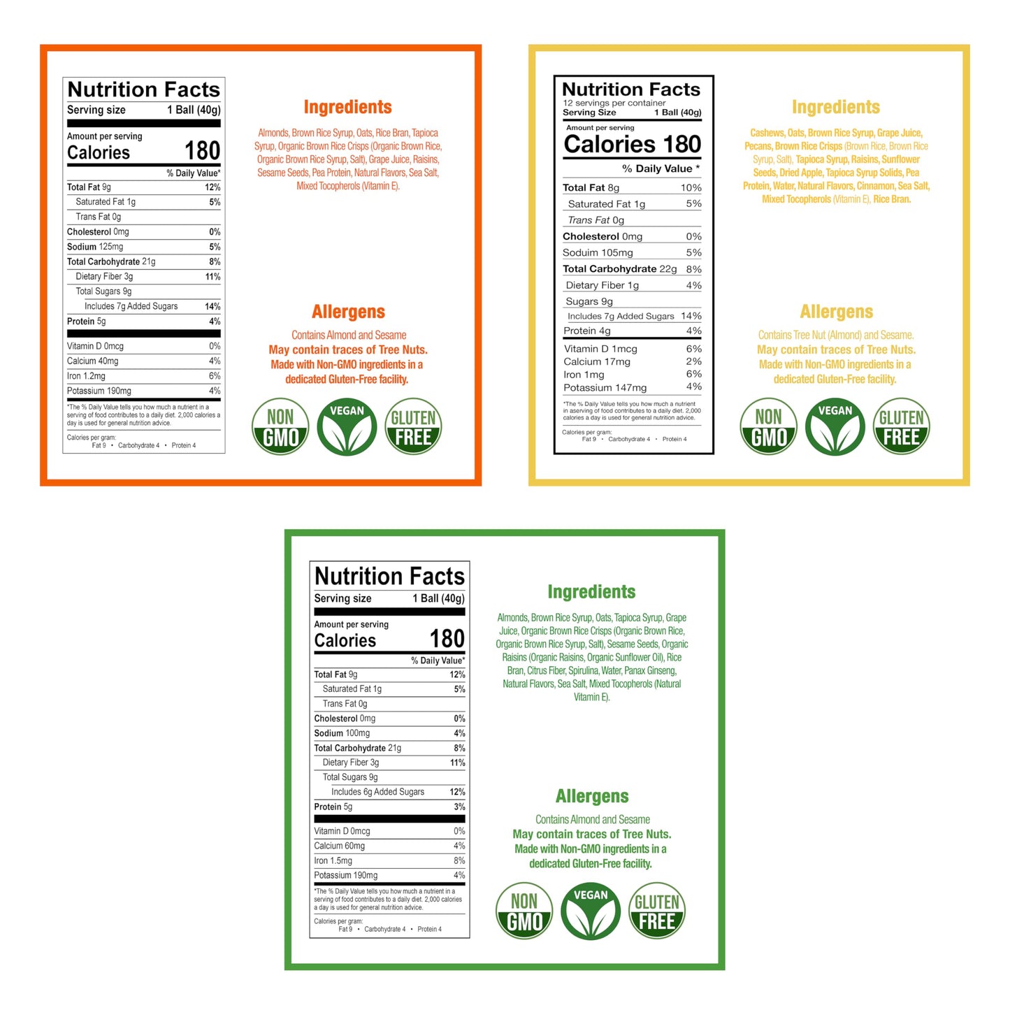 Betty Lou's Variety Pack Vegan Energy Balls, Delicious Gluten Free Protein Balls, Non GMO, High Fiber, No Refined Sugar, Healthy Vegan Snacks