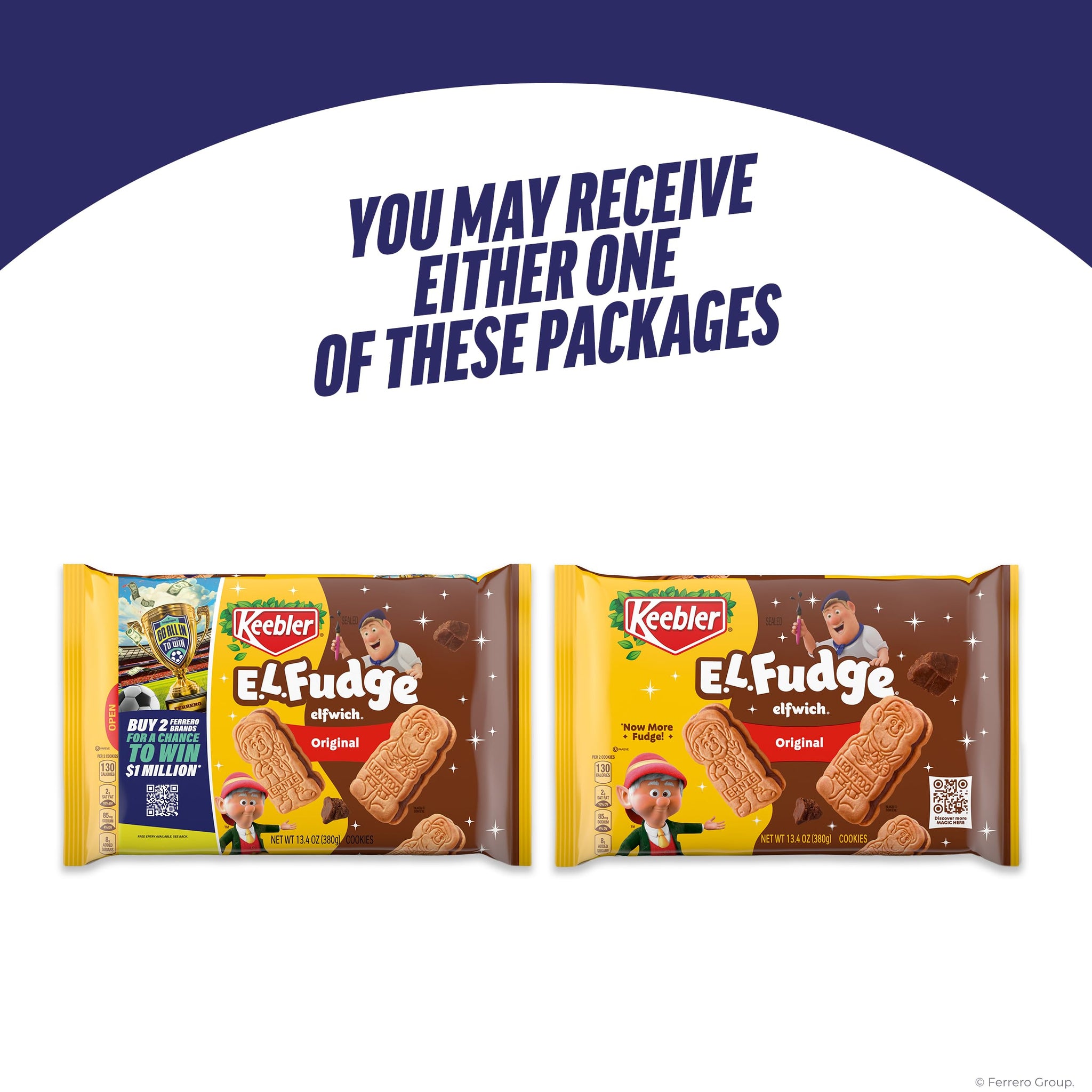 Keebler E.L. Fudge Elfwich Cookies, Sandwich Cookies Stuffed with Crème Filling, 13.4 oz