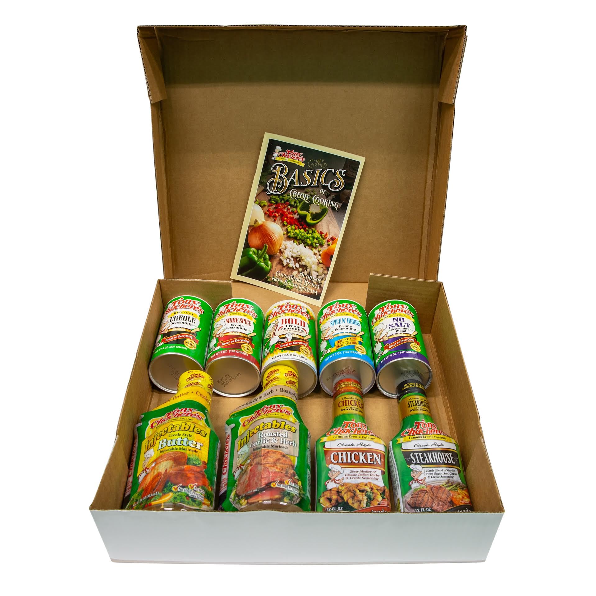 Tony Chachere’s Cajun Gift Set - Multiple Varieties of Seasonings & Spices - Great Idea for Cooks and Food Lovers (Gift Set, Grilling Kit - Inside