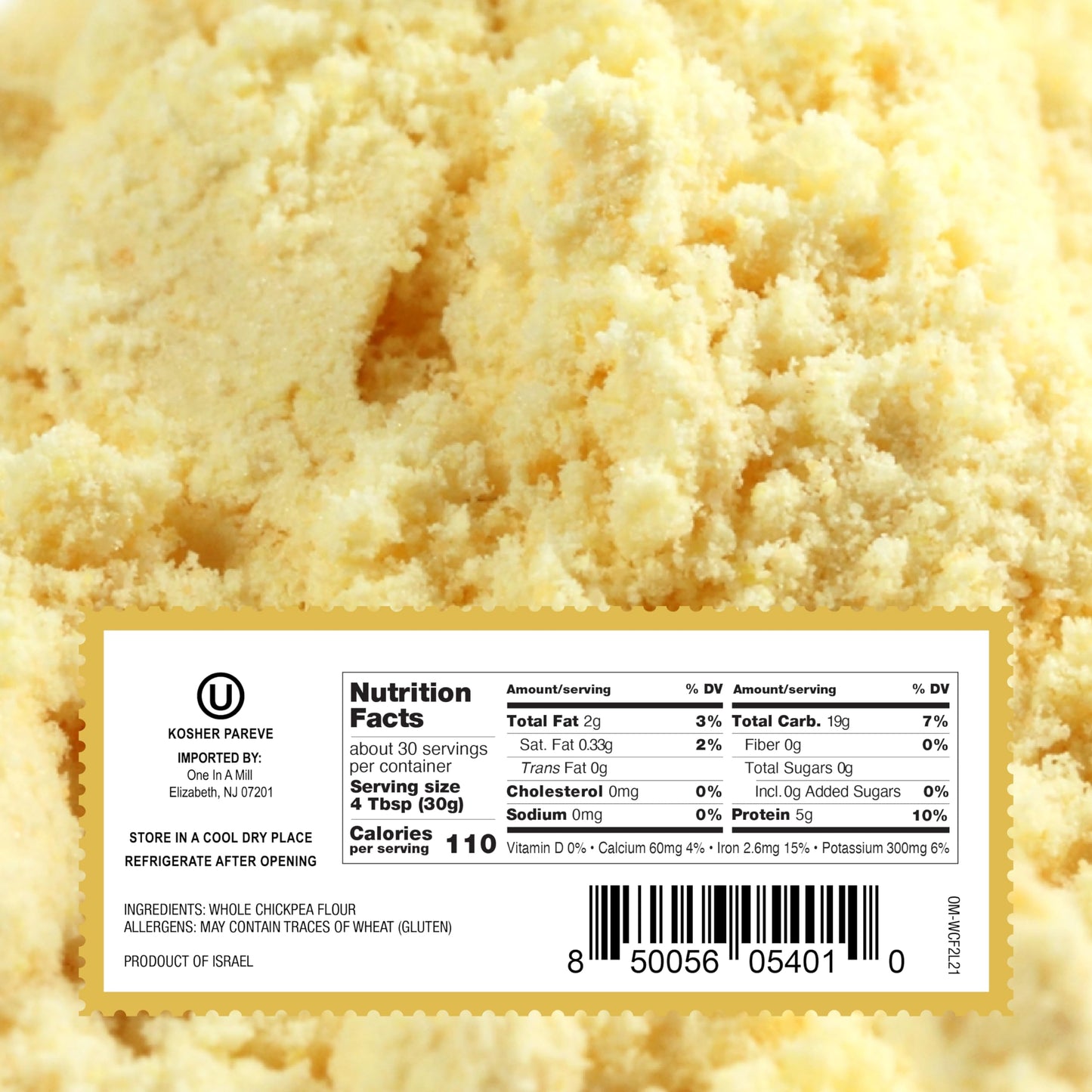 One in a Mill Whole Chickpea Flour | 2 LB Resealable Bag | Premium Pre-Sifted Garbanzo Bean Flour for Pancakes, Waffles | Use as a Thickener for Soup