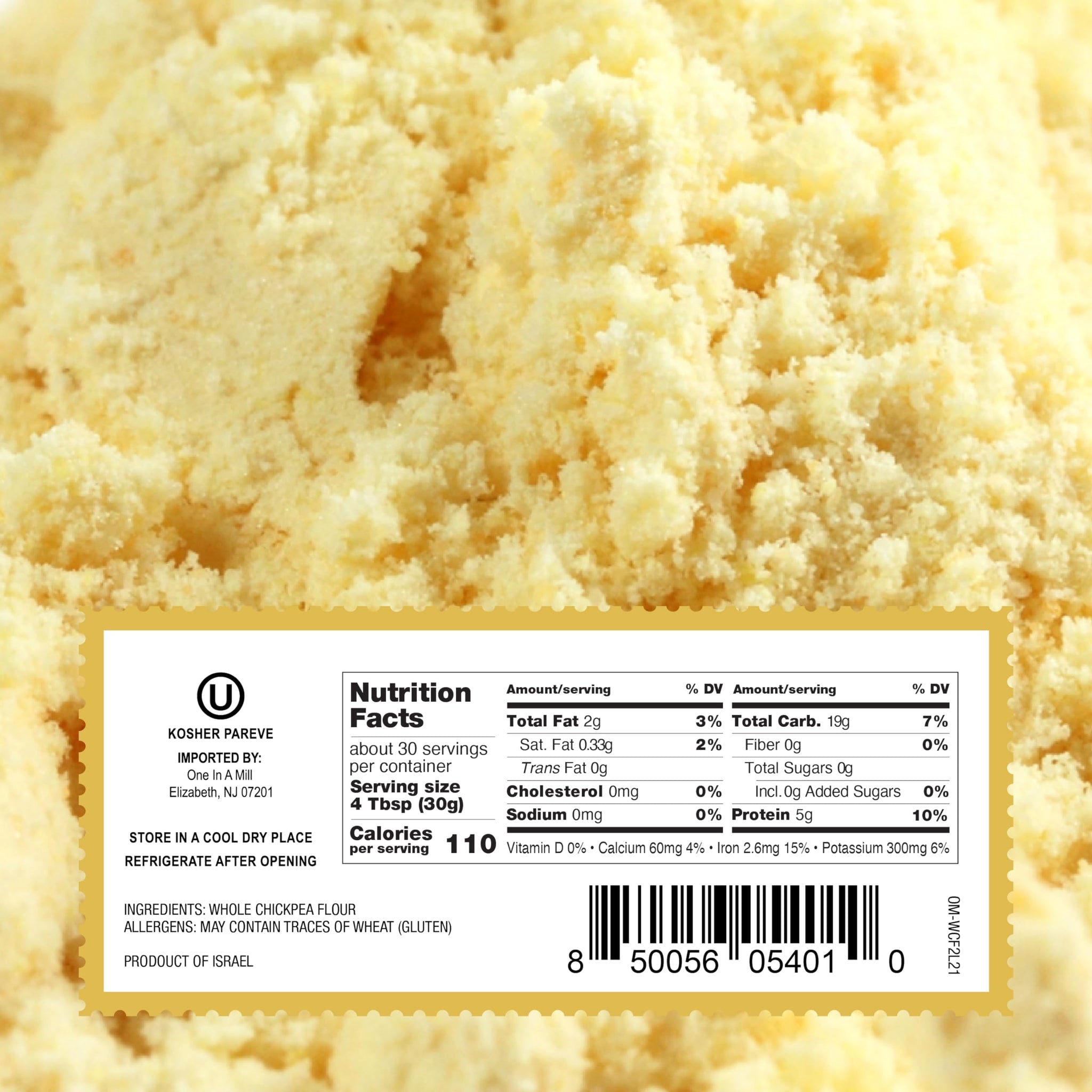 One in a Mill Whole Chickpea Flour | 2 LB Resealable Bag | Premium Pre-Sifted Garbanzo Bean Flour for Pancakes, Waffles | Use as a Thickener for Soup