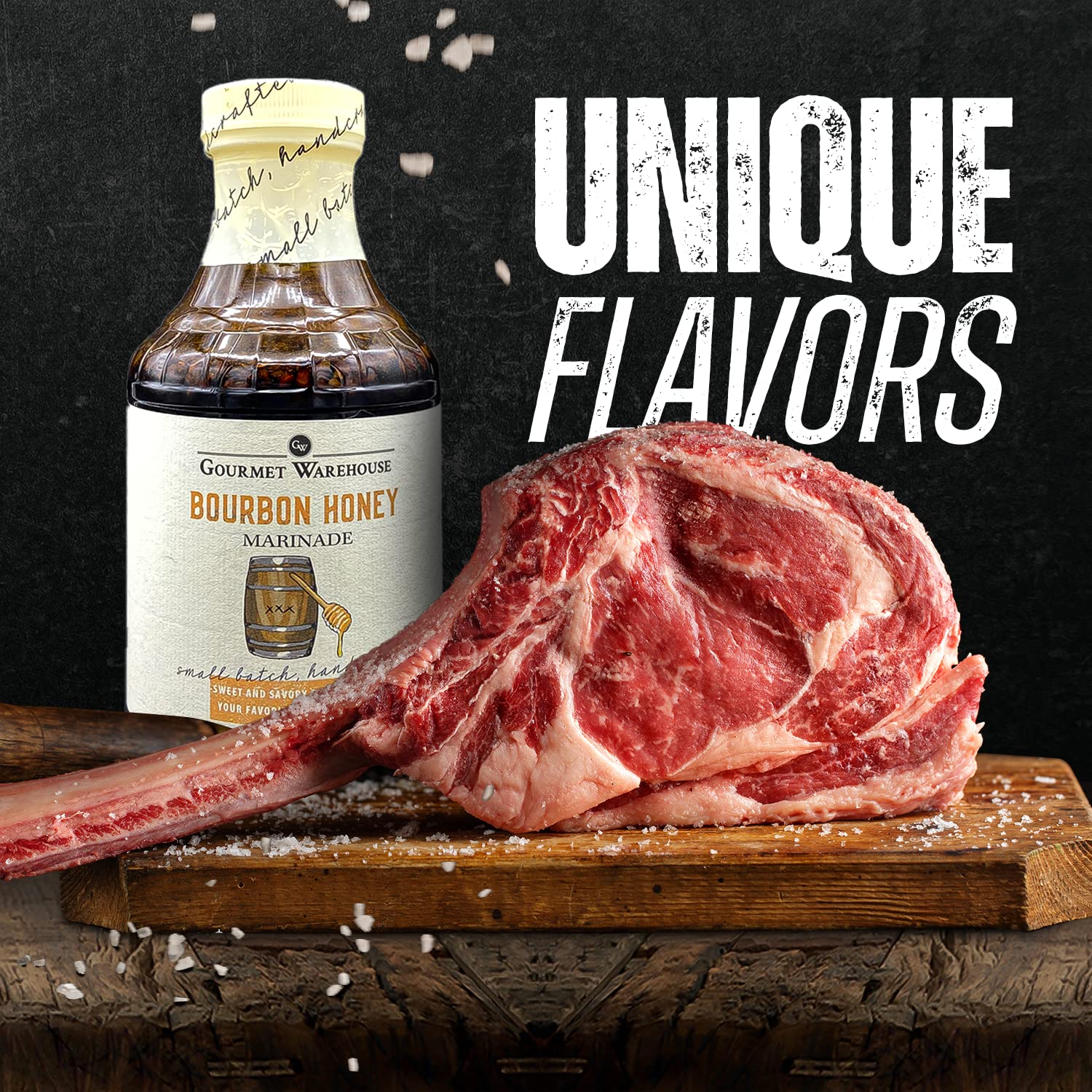 Gourmet Warehouse Small Batch Bourbon Honey Marinade Made With Natural Ingredients No HFCS 16 Oz (Pack of 1)