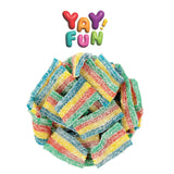Halal Sour Rainbow Belt Bites | 2 Pound Bag | Halal Sour Mini Rainbow Belt Candy | Snack Size Bulk Gummy Candy for Sharing, Parties & Events, Candy
