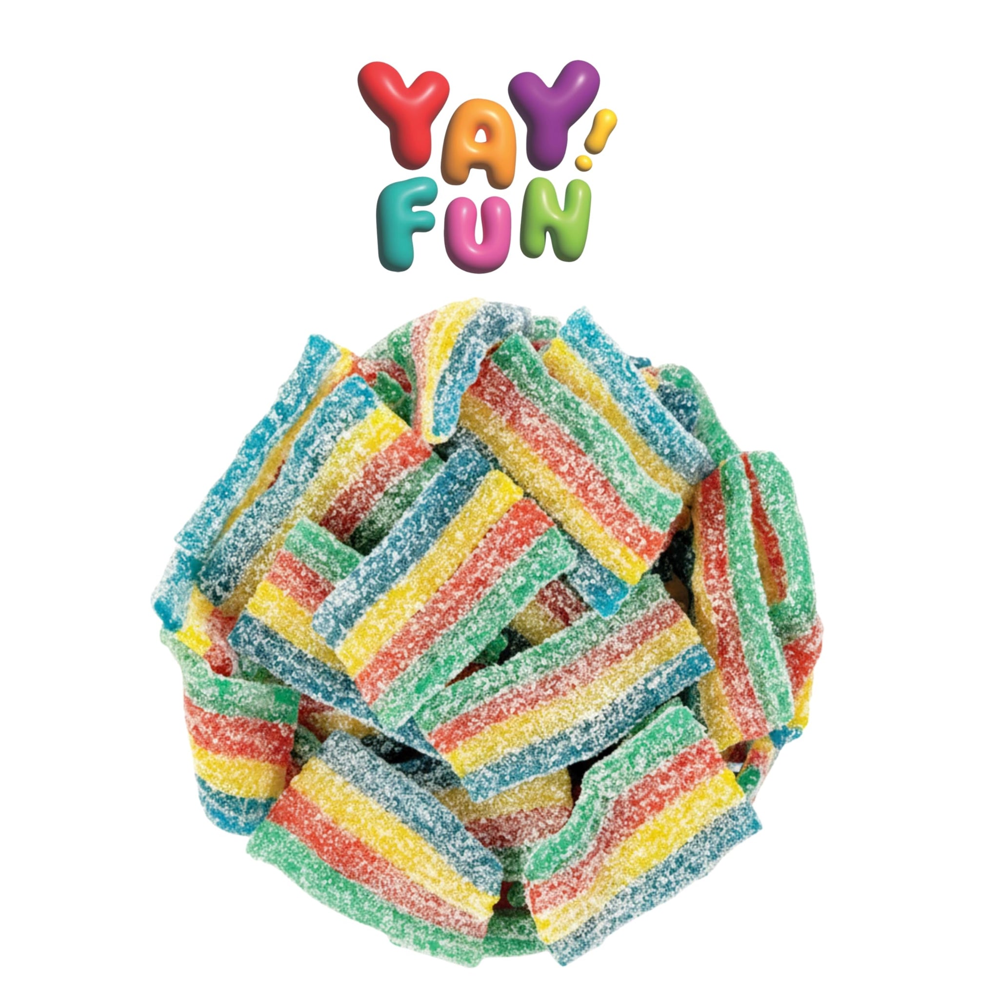 Halal Sour Rainbow Belt Bites | 2 Pound Bag | Halal Sour Mini Rainbow Belt Candy | Snack Size Bulk Gummy Candy for Sharing, Parties & Events, Candy