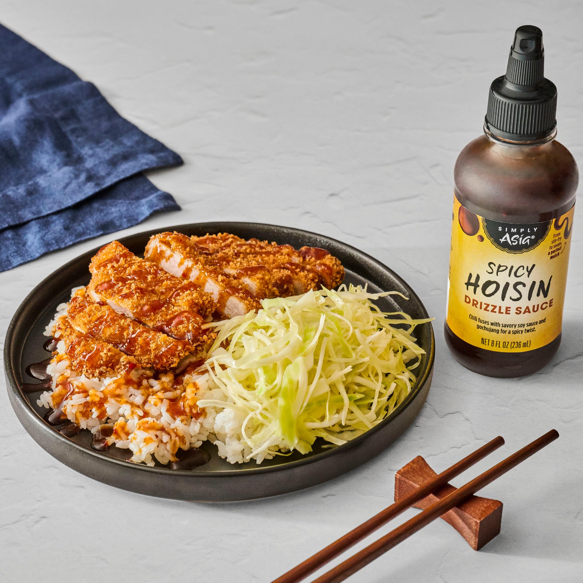 Simply Asia Drizzle Sauce, Spicy Hoisin, Savory, Spicy & Sweet Condiment Sauce For Drizzling On Noodles, Rice Bowls, Stir-Fry, Soup, and More, 8 fl oz