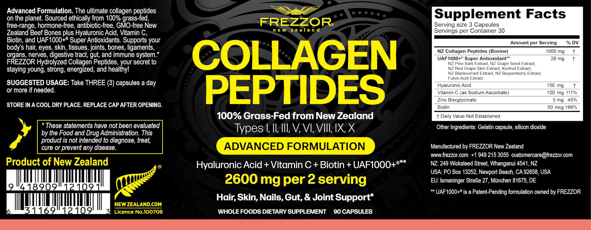 FREZZOR Mineral-Rich Flaky Sea Salt Combo-Pack with FREZZOR Advanced Formulation Collagen Peptides, Flakes, Premium Gourmet, Unprocessed, 80 Minerals