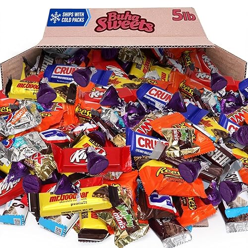 Bulk Chocolate Candy Variety Mix - 5 Pound Assorted Individually Wrapped Chocolate Candies for Parties, Office Candy Bowls, Pinata Fillers, & Treats