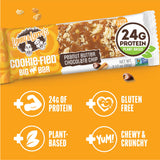 Lenny & Larry's Cookie-fied BIG BAR - Peanut Butter Chocolate Chip Vegan Protein Bars 12x90g - Healthy Snacks, 24g Plant Protein & 10g Prebiotic Fiber