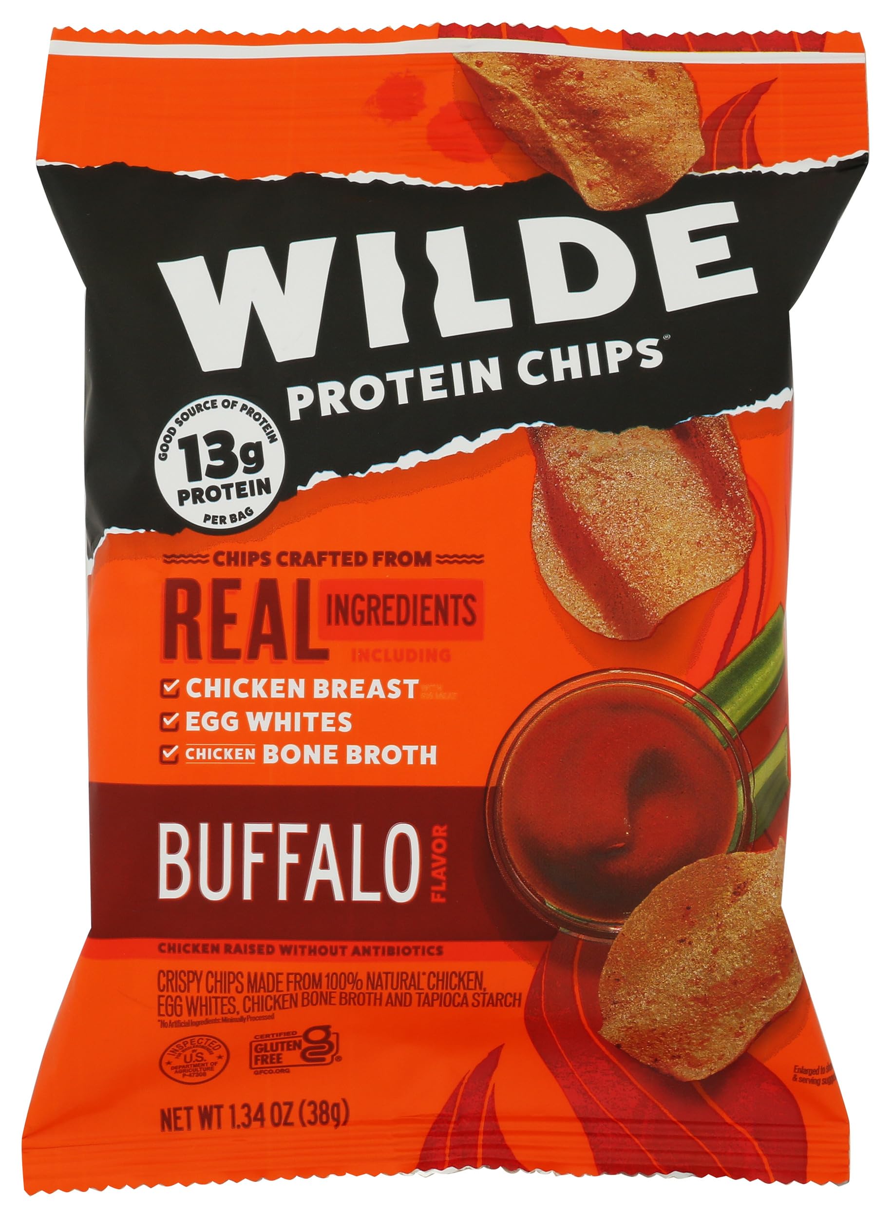 WILDE BRANDS Buffalo Chicken Protein Chips Multipack, 5.36 OZ