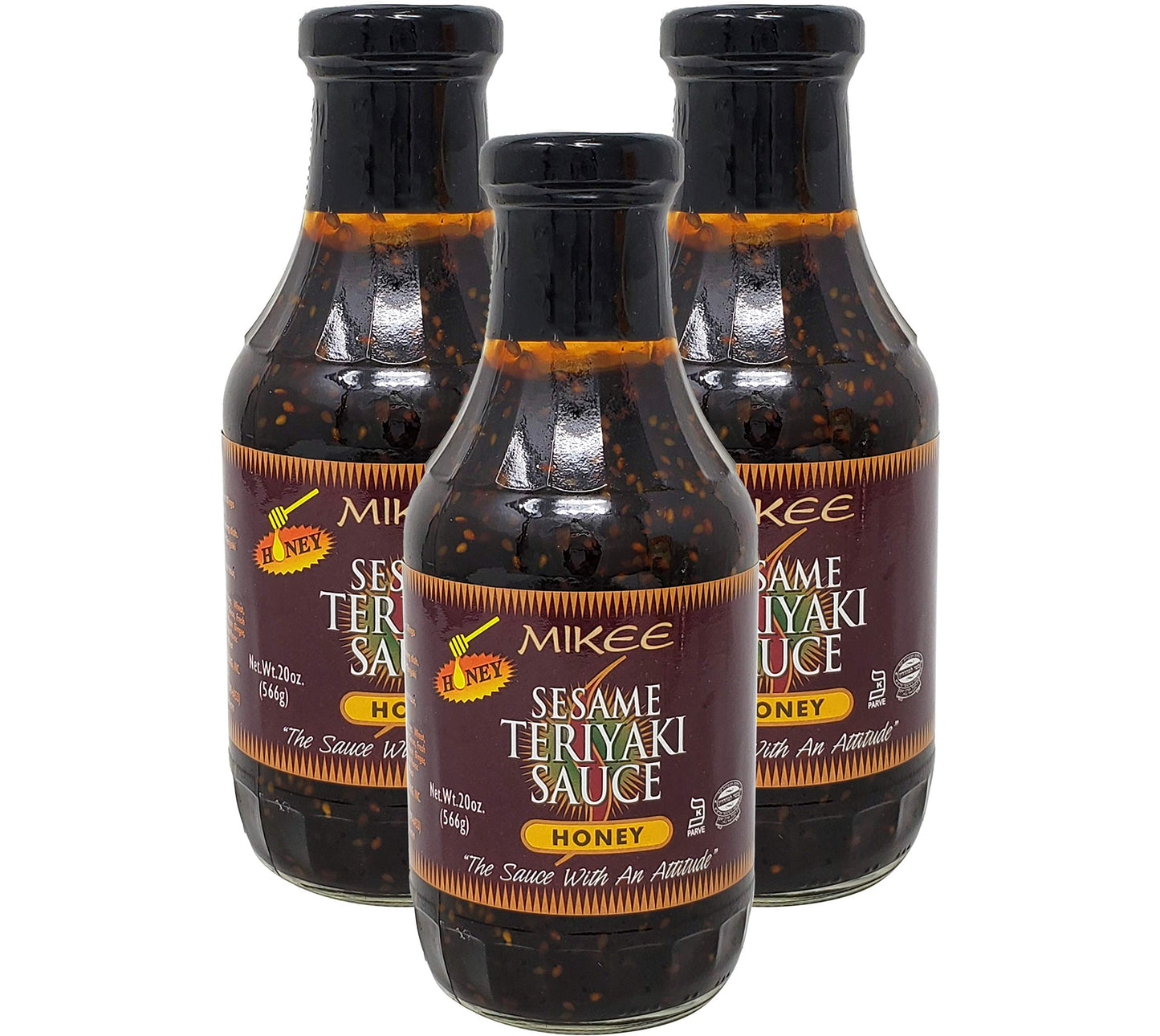 Mikee Sesame Teriyaki Sauce Honey No MSG 20 Oz. Pack Of 3.