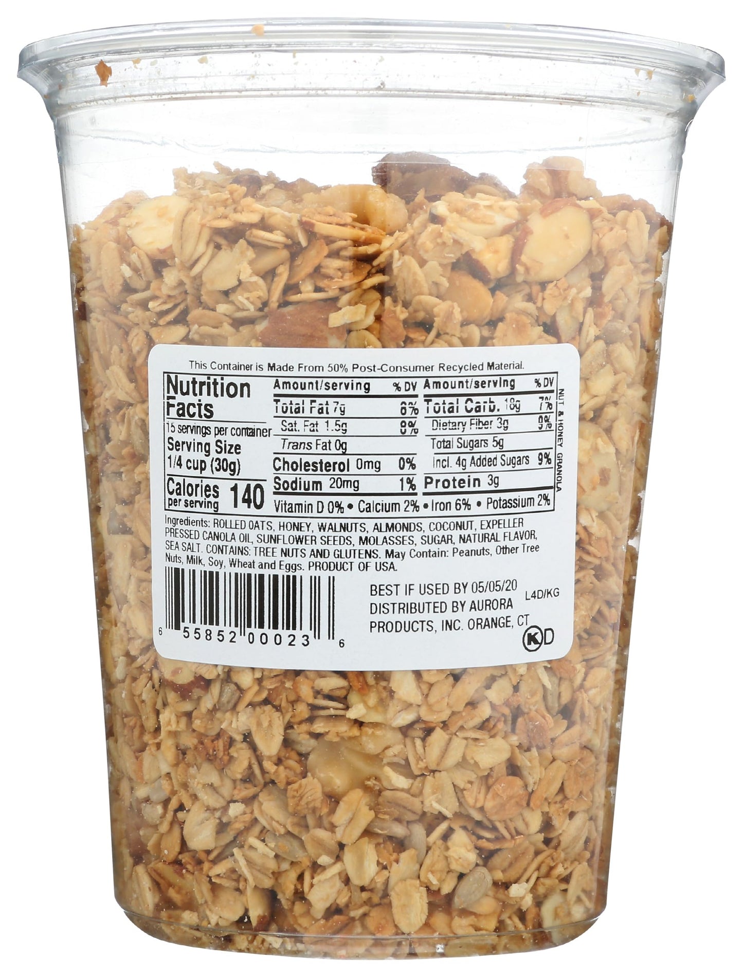 Aurora Products Honey & Nut Granola, 15.5 oz