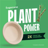 Deep Dish Paper Plates, Heavy Duty Disposable Dinner Plates [125-Pack] 9 Inch Plates - 100% Compostable Eco-Friendly, Biodegradable Sugarcane Bagasse