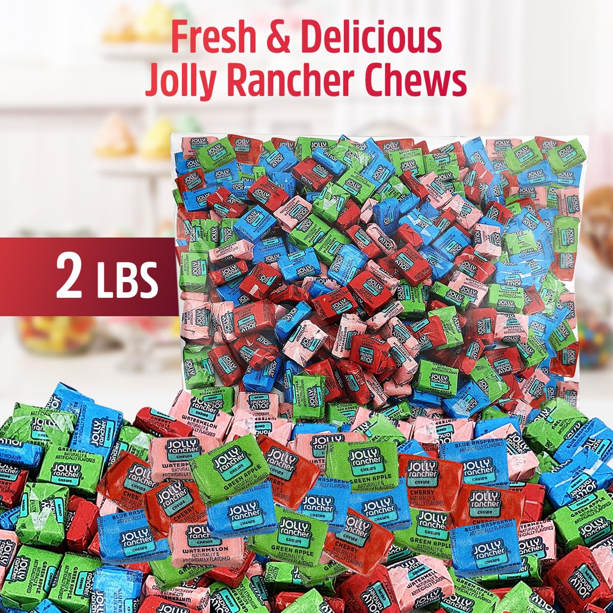 JollyRancher Fruit Chews - Delicious Original Flavors Bulk Easter Candy JollyRancher Chew for Parties, Hard Candy Individually Wrapped - Colorful