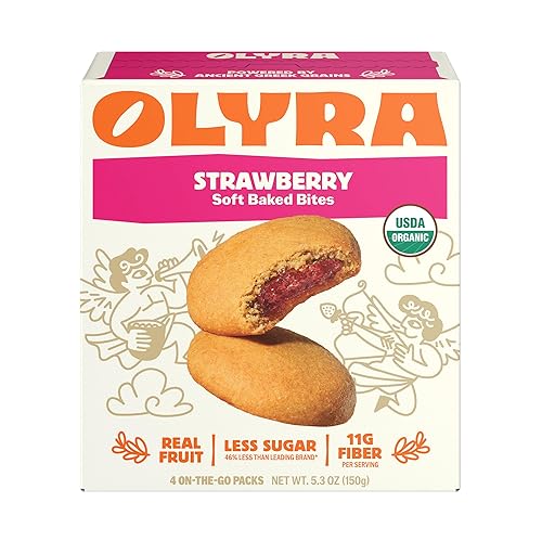 Olyra Organic Strawberry Filled Breakfast Biscuits 4 Count, 1.32 OZ